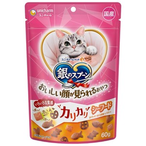 [ユニ･チャーム]銀のスプーンおいしい顔が見られるおやつカリカリシーフード60g