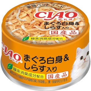 [いなばペットフード]CIAOホワイティ(まぐろ白身シリーズ)まぐろ白身&しらす入り85g