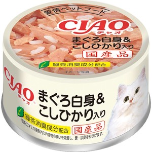 [いなばペットフード]CIAOホワイティ(まぐろ白身シリーズ)まぐろ白身&こしひかり入り85g