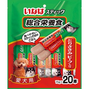 [いなばペットフード]スティック総合栄養食とりささみビーフ入り15g×20本