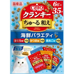 [いなばペットフード]CIAOクランキーちゅ~る和え海鮮バラエティ6g×35袋
