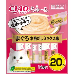 [いなばペットフード]CIAOちゅ~るまぐろ本格だしミックス味14g×20本