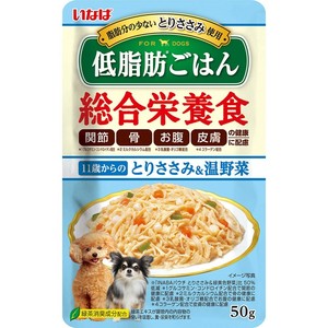 [いなばペットフード]低脂肪ごはん11歳からのとりささみ&温野菜50g
