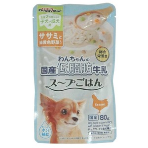 [ドギーマン]ドギーマンわんちゃんの国産低脂肪牛乳スープごはんササミと緑黄色野菜入り80g