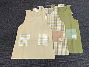 タバード型普通丈切替エプロン エプロン　 エプロン　チェック柄 　チェック柄エプロン