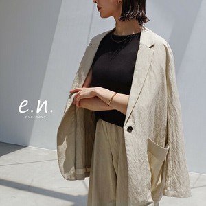 リネンブレンド  テーラード ジャケット evernavy エバーネイビー