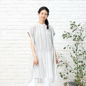 2025年新商品 洋装/连衣裙 前开襟洋装/连衣裙 棉 竖纹