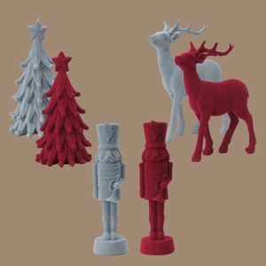 【予約販売】クリスマスオーナメント　ツリー／トナカイ／紳士（グレー・レッド）