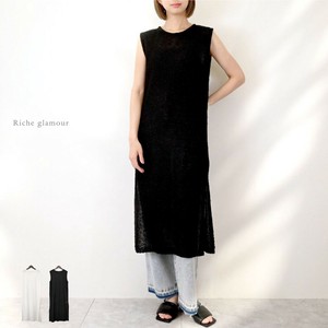 ▽SALE▽ネップヤーンニット　ノースリーブ　ワンピース(32619)