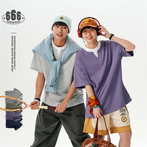 P21851 半袖 2025春夏新作 仮二件 男女通用 ペアルック Tシャツ韓国風 メンズトップス