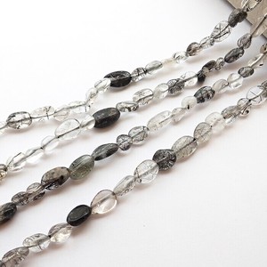 Gemstone Natural Stone black 6 x 8mm 40cm