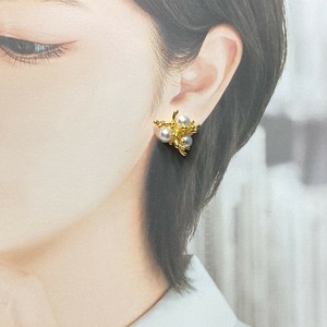 ピアス　個性的　ビジュー　パール　シルバー　ゴールド