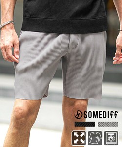 【2025年夏の新作】プリーツ ショーツ 前開き ハーフパンツ カットオフ／SOMEDIFF