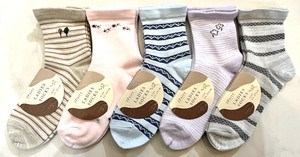 【大特価数量限定】特価婦人バンドル　クルーソックス2P　5柄込