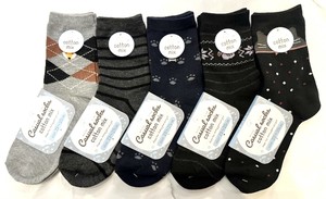【大特価数量限定】特価婦人バンドル　クルーソックス2P　5柄込