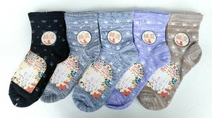 【大特価数量限定】特価婦人バンドル　クルーソックス2P　猫足跡柄