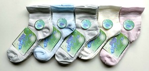 【大特価数量限定】特価婦人バンドル　クルーソックス2P　BD柄　メッシュ