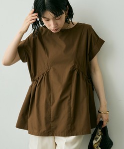 【再入荷】ウエストギャザー切替ブラウス
