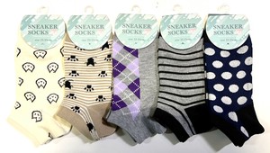 【大特価数量限定】特価婦人1P　ソックス　スニーカー　5柄込