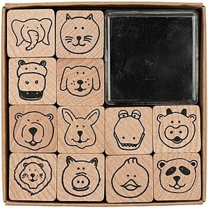 ［輸入スタンプ ］RICO DESIGN スタンプ セット☆動物 どうぶつ 顔 子供☆