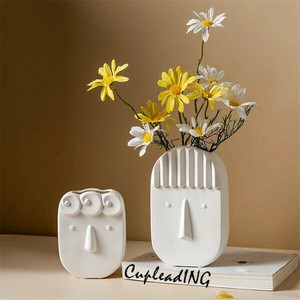 ＜人気商品＞激安セール 花瓶 ドライフラワー用 玄関ディスプレイ デスクトップアレンジ 人面モチーフ