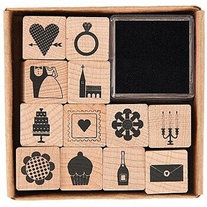 ［輸入スタンプ ］RICO DESIGN スタンプ セット☆結婚式 ウエディング パーティー 指輪 ハート☆