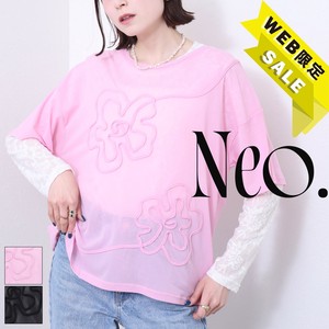 【セール価格】■Neo.■ 花コード刺繍 ルーズ シアー Tシャツ　◎WEB限定販売◎