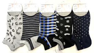 【大特価数量限定】特価婦人1P　ソックス　スニーカー　5柄　メッシュ