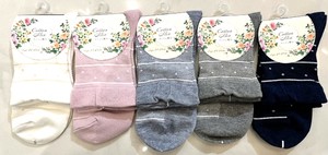 【大特価数量限定】特価婦人1P　クルー　ソックス　花柄BD　メッシュ