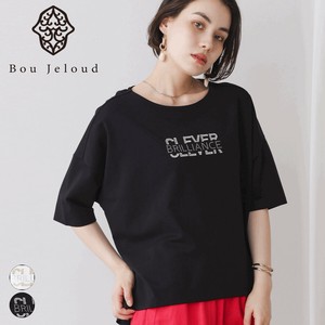 【2025新作】メタリック刺繍ロゴTシャツ◇メタリック刺繍とラインストーンを施した主役級Tシャツ
