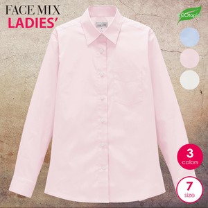 【レディース】UVカット 抗菌防臭／透け感おさえめストレッチ長袖ブラウス