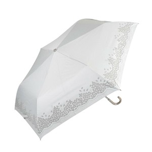 藤田屋 晴雨兼用折りたたみ傘  50cm 晴雨兼用丸手元 クローバー ホワイト SMM-2552(KT)