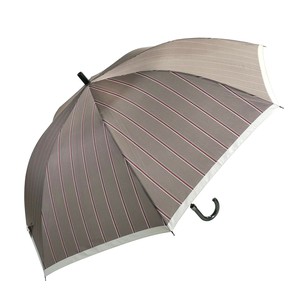 藤田屋 紳士耐風長傘  75cm Bジャンプ耐風骨 ドットラインストライプ モカ GB75-2522(SH)