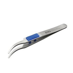 アネックス(ANEX) ラバーグリップ付 ステンレスピンセット 先丸鷲型 120mm No.217
