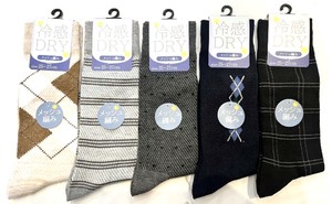 【大特価数量限定】特価紳士1P　クルー　ソックス　5柄込　メッシュ
