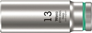 差込角1/4SQ ディープソケット 六角差込サイズ13mm