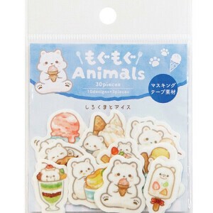 フレークシール　もぐもぐAnimals (アニマルズ) しろくまとアイス
