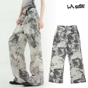 Full-Length Pant Patchwork Straight Pants Wide Pants