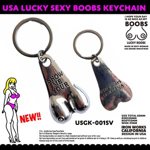 USA LUCKY SEXY KEYCHAIN 　シャレの効いたアダルトなキーホルダー　おっぱい　バイカー　アメリカン雑貨