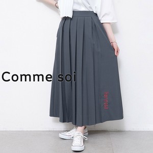 ■comme soi（コムソワ）■ロゴ刺繡 プリーツスカート 2025新作