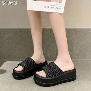 ※凹み・キズあり【OUTLET80%OFF】WU1050o-bk-24.0 厚底デザインサンダル  スリッパサンダル カジュアル