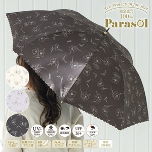 《特価：6月末まで限定》【中谷】UVリリカ 長傘&折りたたみ傘 晴雨兼用 耐風 花柄 UVケア