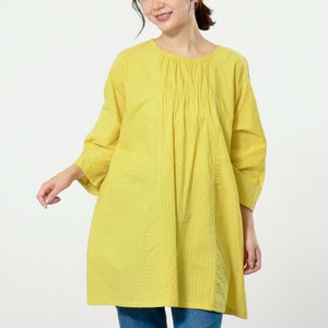 Button Shirt/Blouse Pintucked Shirring 7/10 length