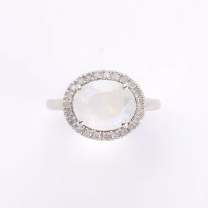 レインボームーンストーン ダイヤモンドメレリング