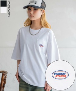 【SIDEWAYSTANCE】オーバルシリコンワッペン半袖ポケットTシャツ