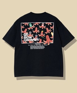 【2025SS】go slow caravan USA/C スクエアLOGO バックプリント ゆったり TEE