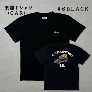 刺繍Tシャツ（車）日本製　アメカジ　ストリート　カジュアル　ポケットTシャツ　ヘビーウェイト
