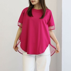 1色チュール使いクルーネックTシャツhanahana（ハナハナ）2025新作春夏ss