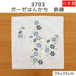 Gauze Handkerchief Floral Pattern 35 x 35cm Made in Japan