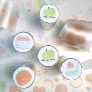 テープ　PET ラベルシール　マスキングテープ　ラベルシート　文具　事務用品　文具 かわいい DIY　4種類